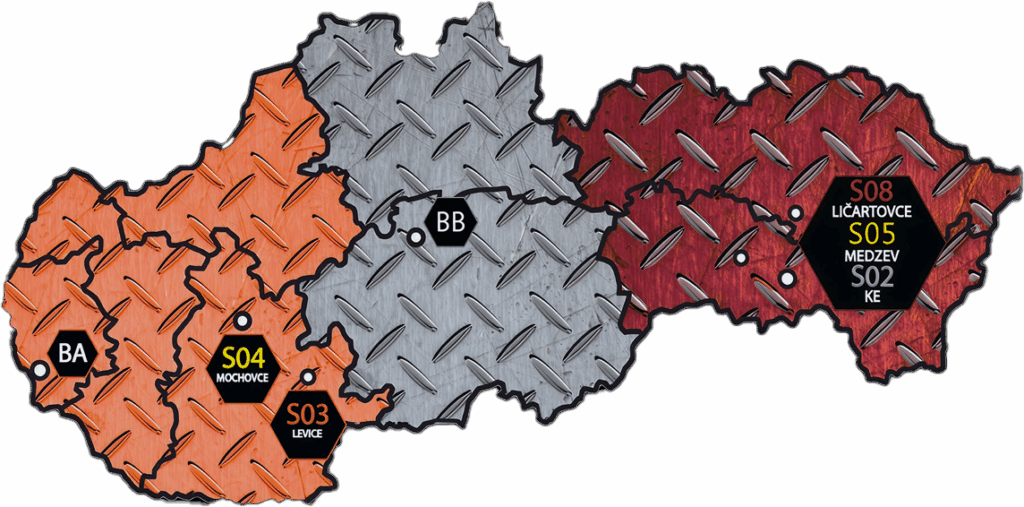 EUCOS map of branches in Slovakia